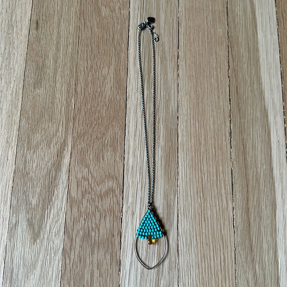 Teal beaded necklace